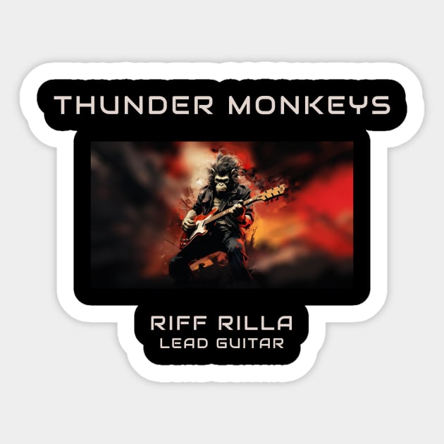 Riff Rilla - Lead Guitarist of the Thunder Monkeys Sticker by Thunder Monkeys